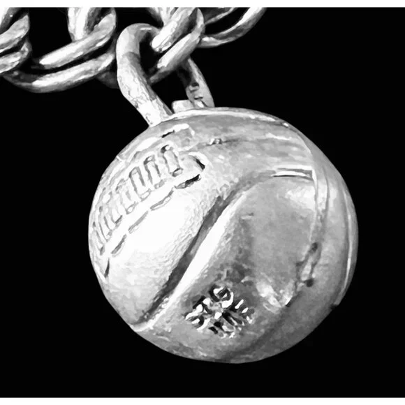 Sterling Silver Charm Bracelet W/ Pinecone Mug Clover & State Charms VTG 6.25” L - Picture 10 of 15